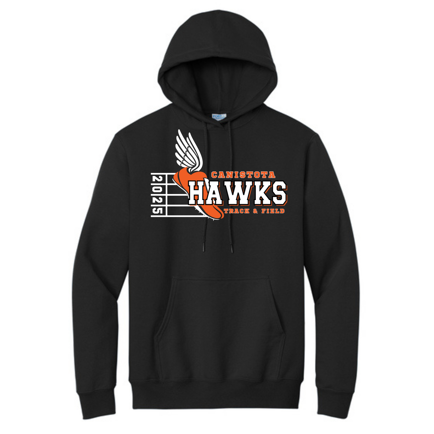 Canistota Track and Field Port & Company® Toddler Core Fleece Pullover Hooded Sweatshirt