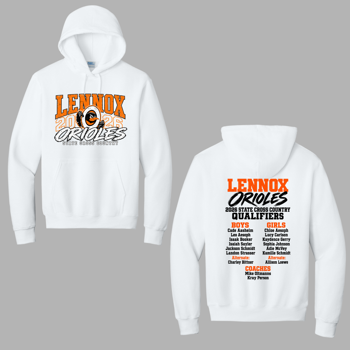 Lennox State XC Port & Co® Essential Fleece Pullover Hooded Sweatshirt