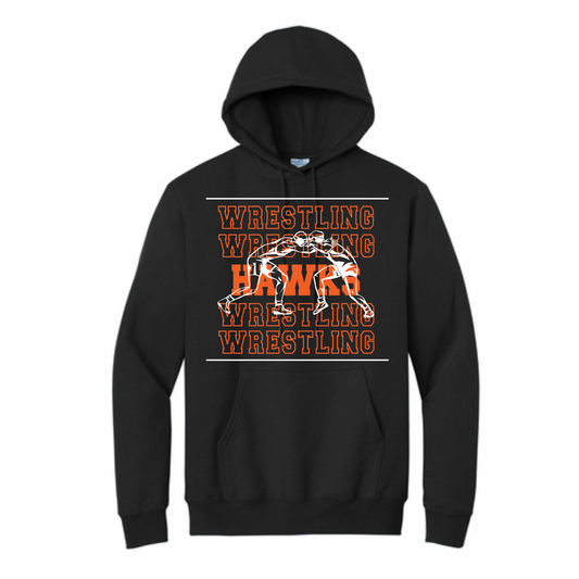 Canistota Hawks Wrestling TALL Port & Company® Tall Essential Fleece Pullover Hooded Sweatshirt