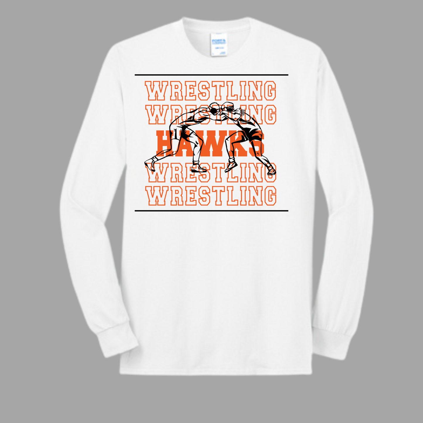 Canistota Hawks Wrestling TALL Port & Company® Tall Long Sleeve Core Blend Tee