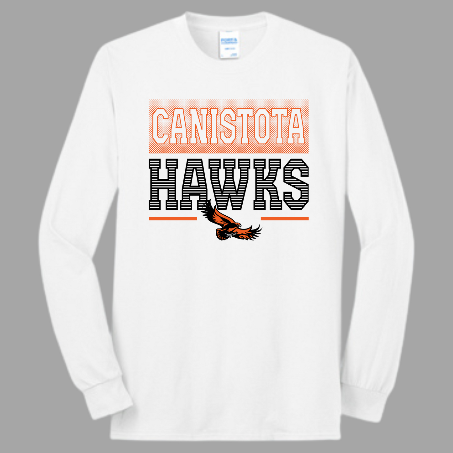 Canistota Hawks Port & Company® Tall Long Sleeve Core Blend Tee