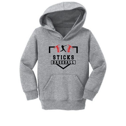 Sticks Baseball Port & Company® Toddler Core Fleece Pullover Hooded Sweatshirt
