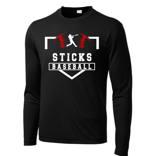 Sticks Baseball Sport-Tek® Tall Long Sleeve PosiCharge® Competitor™ Tee