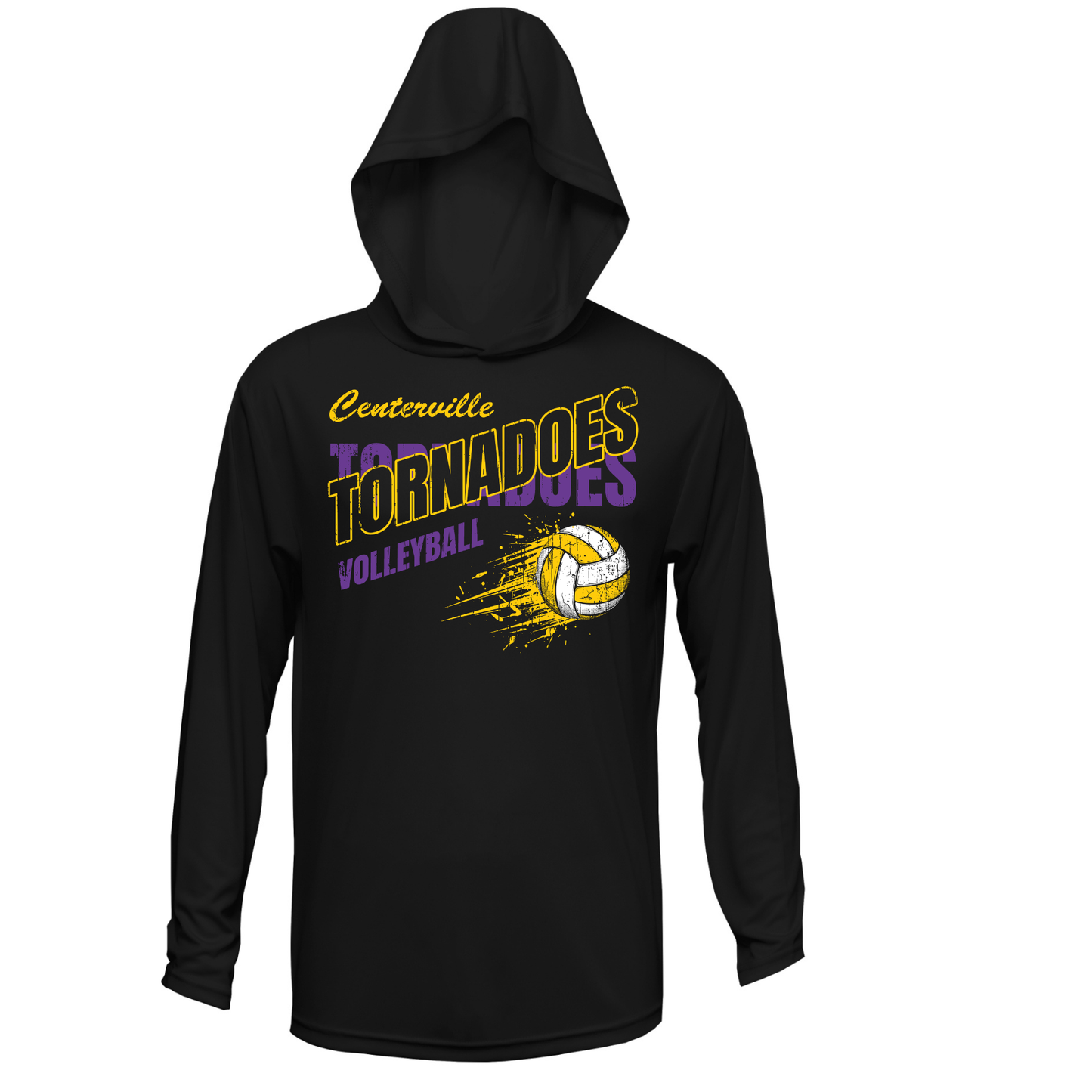 Centerville Volleyball Adult Xtreme-Tek Long Sleeve Hood