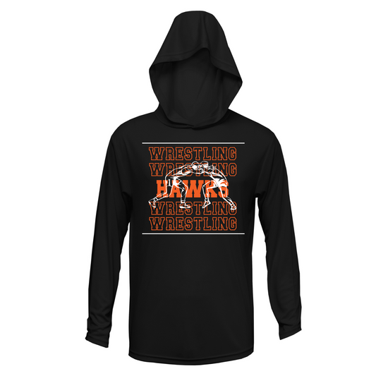 Canistota Hawks Wrestling Adult Xtreme-Tek Long Sleeve Hood