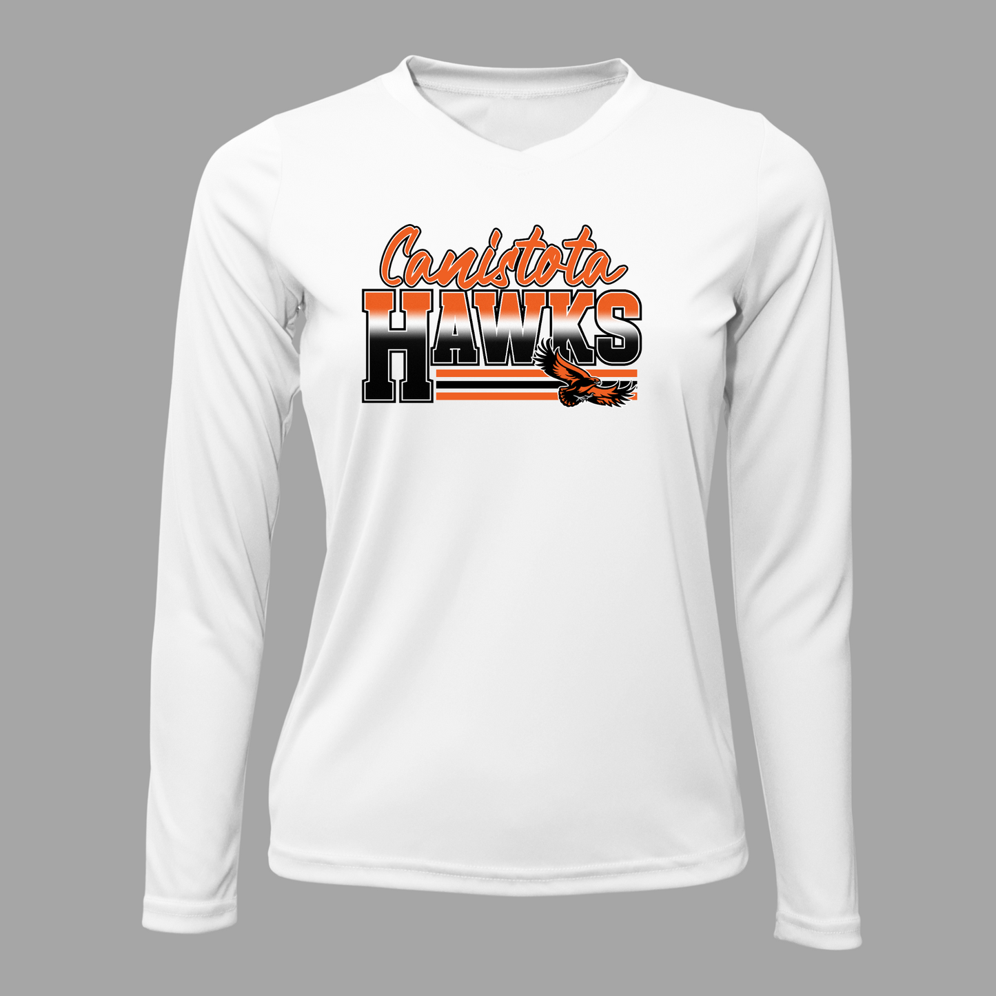 Canistota Booster Club Women Xtreme-Tek Long Sleeve V-Neck Shirt