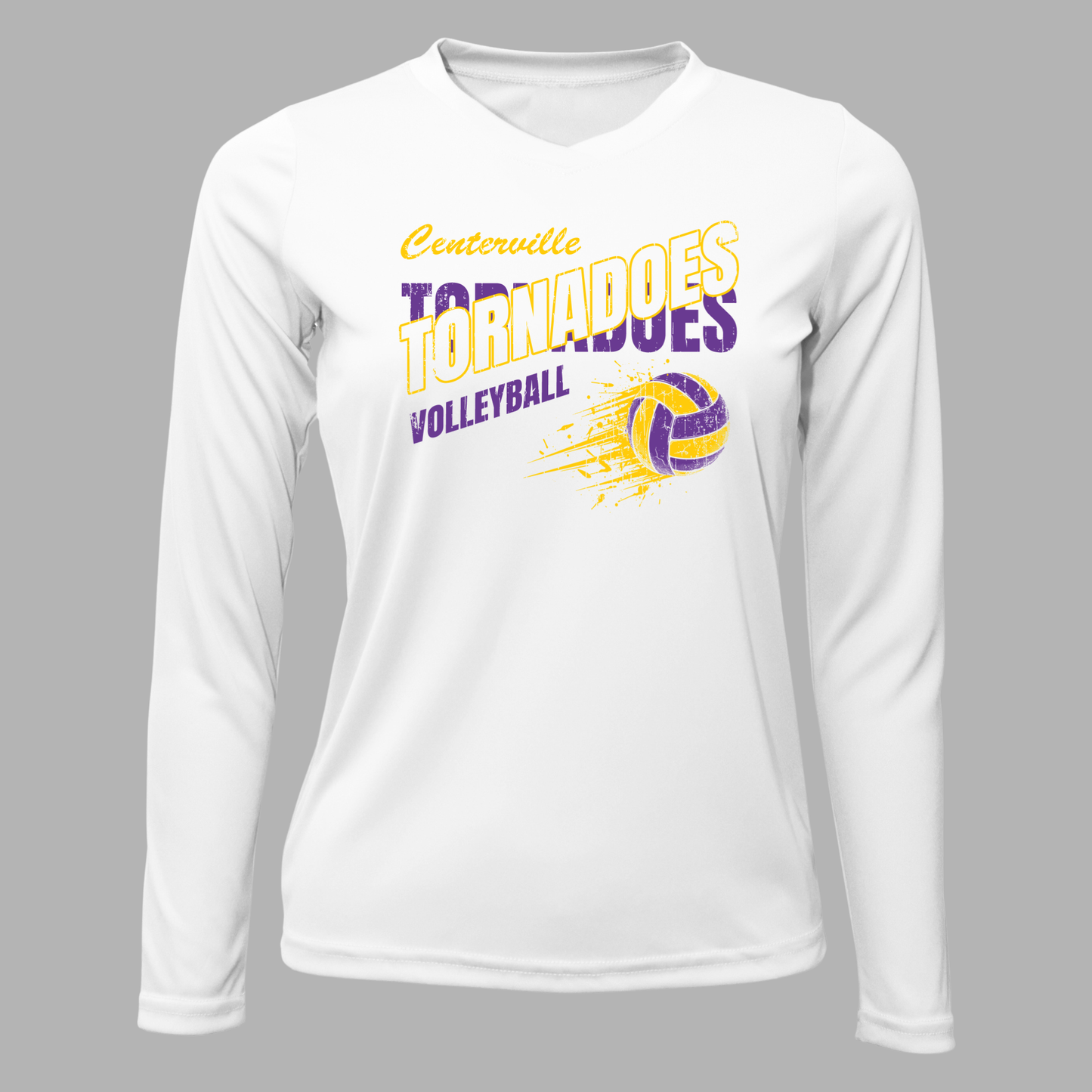 Centerville Volleyball Women Xtreme-Tek Long Sleeve V-Neck Shirt