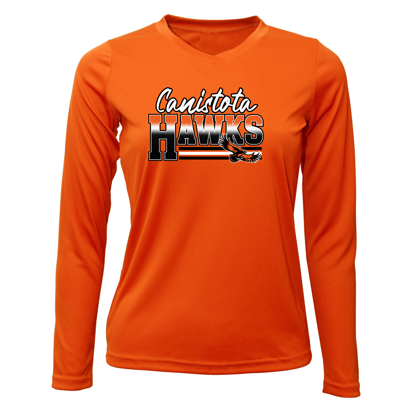 Canistota Booster Club Women Xtreme-Tek Long Sleeve V-Neck Shirt