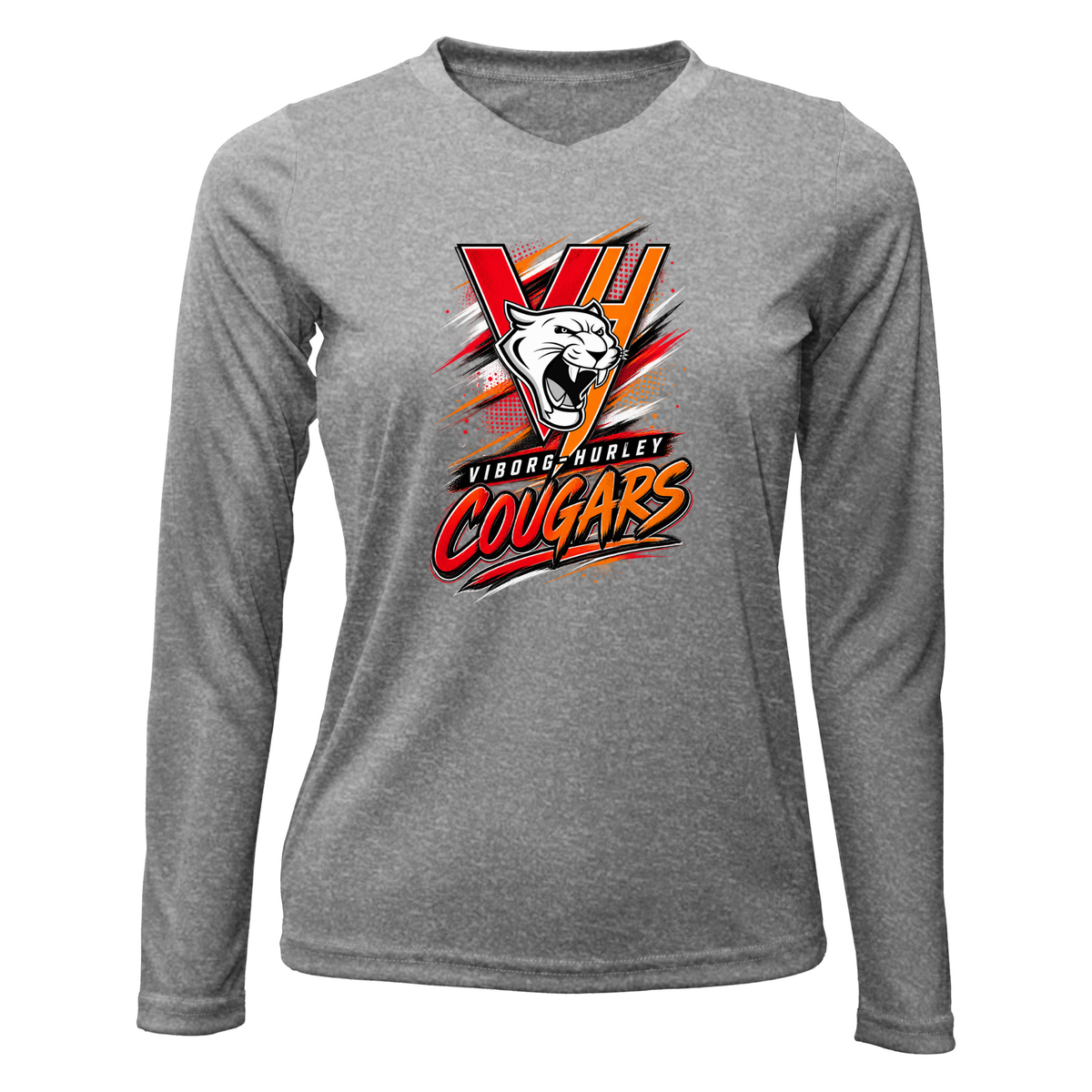 VH Booster Club Graphic Women Xtreme-Tek Long Sleeve V-Neck Shirt