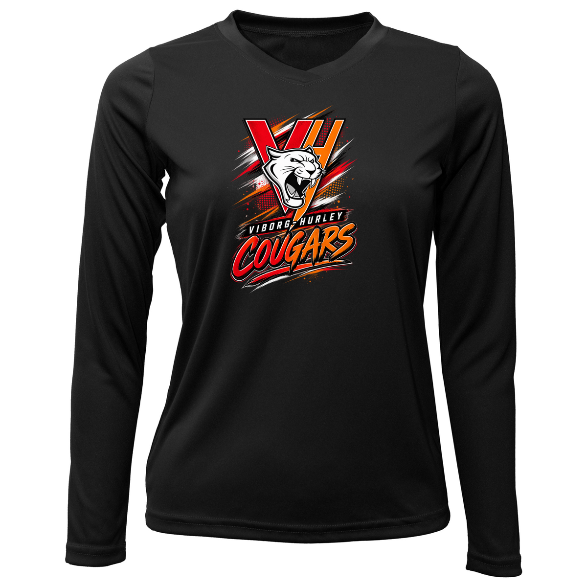 VH Booster Club Graphic Women Xtreme-Tek Long Sleeve V-Neck Shirt