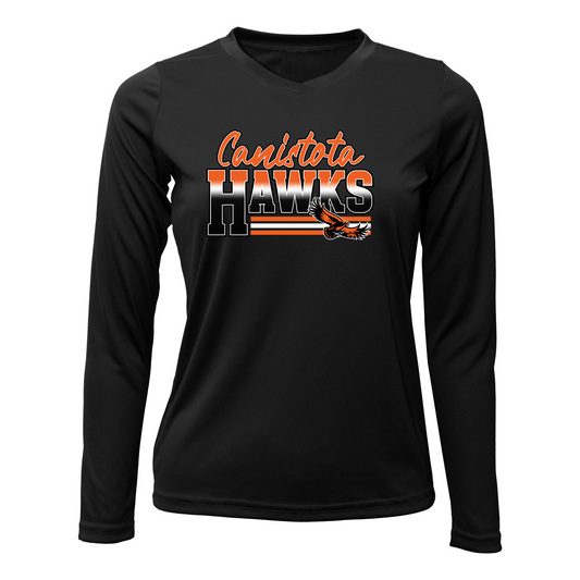 Canistota Booster Club Women Xtreme-Tek Long Sleeve V-Neck Shirt