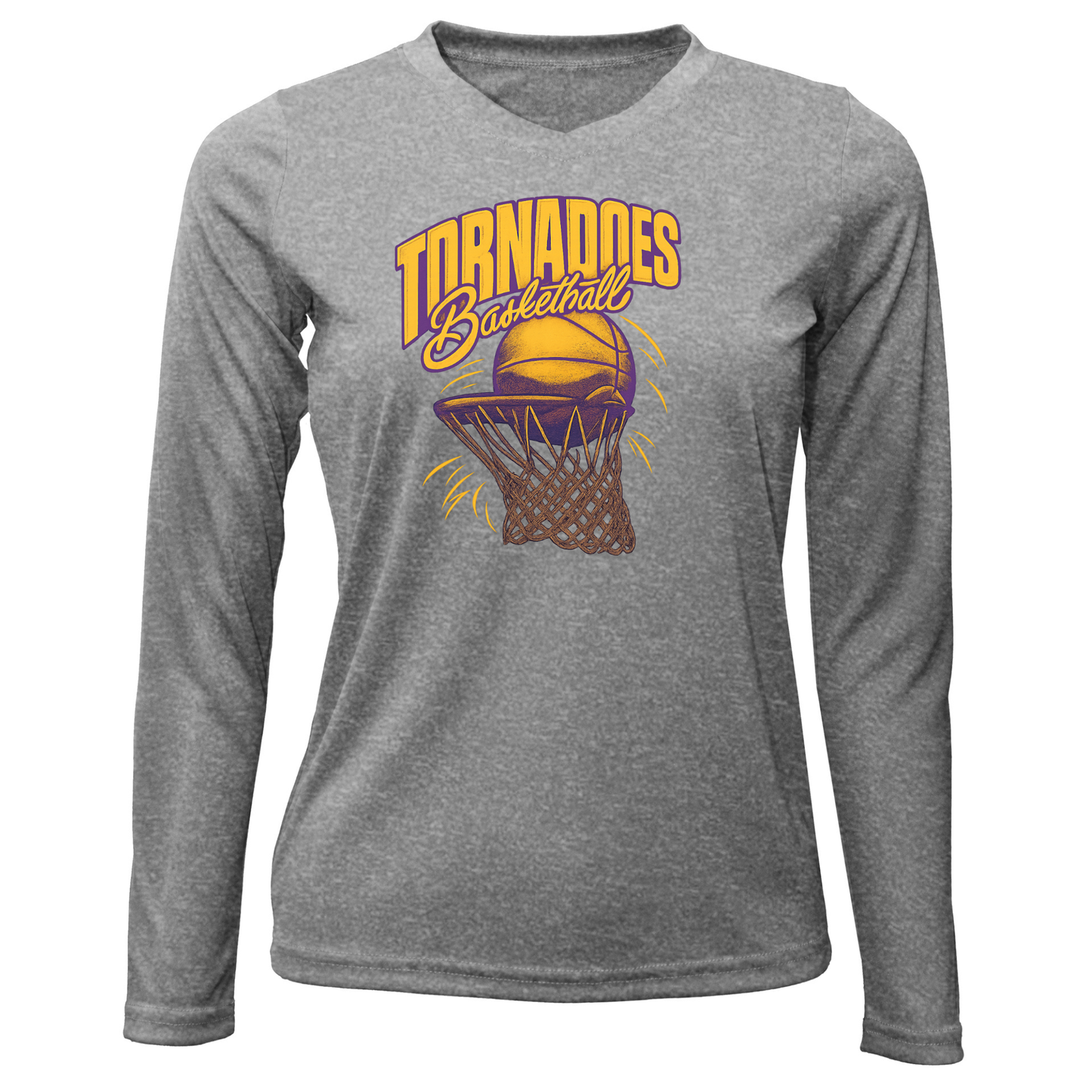 Centerville Girls Basketball Women Xtreme-Tek Long Sleeve V-Neck Shirt